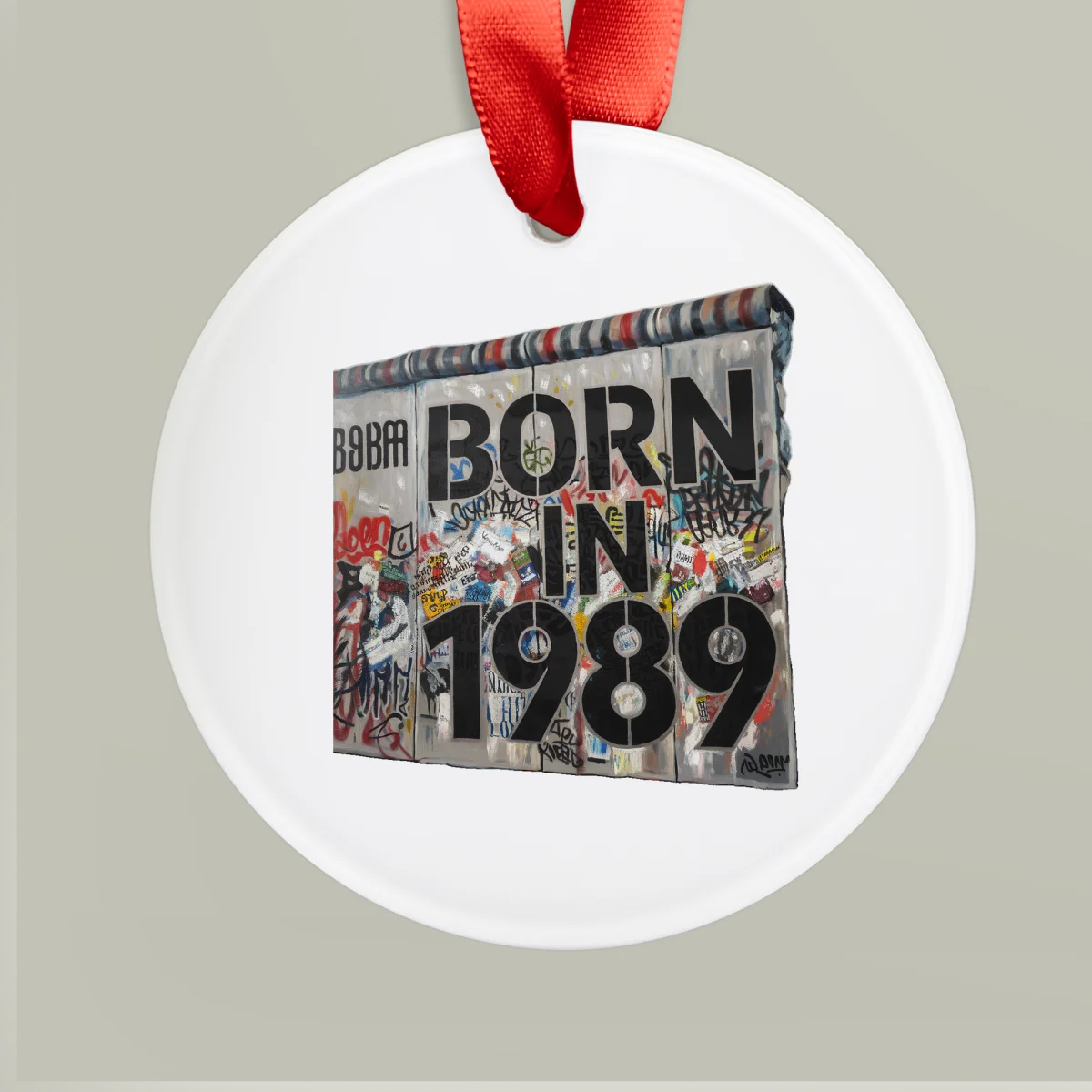 1989 Vintage Acrylic Ornament with Ribbon