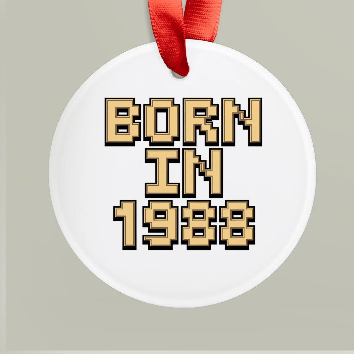 1988 Vintage Acrylic Ornament with Ribbon