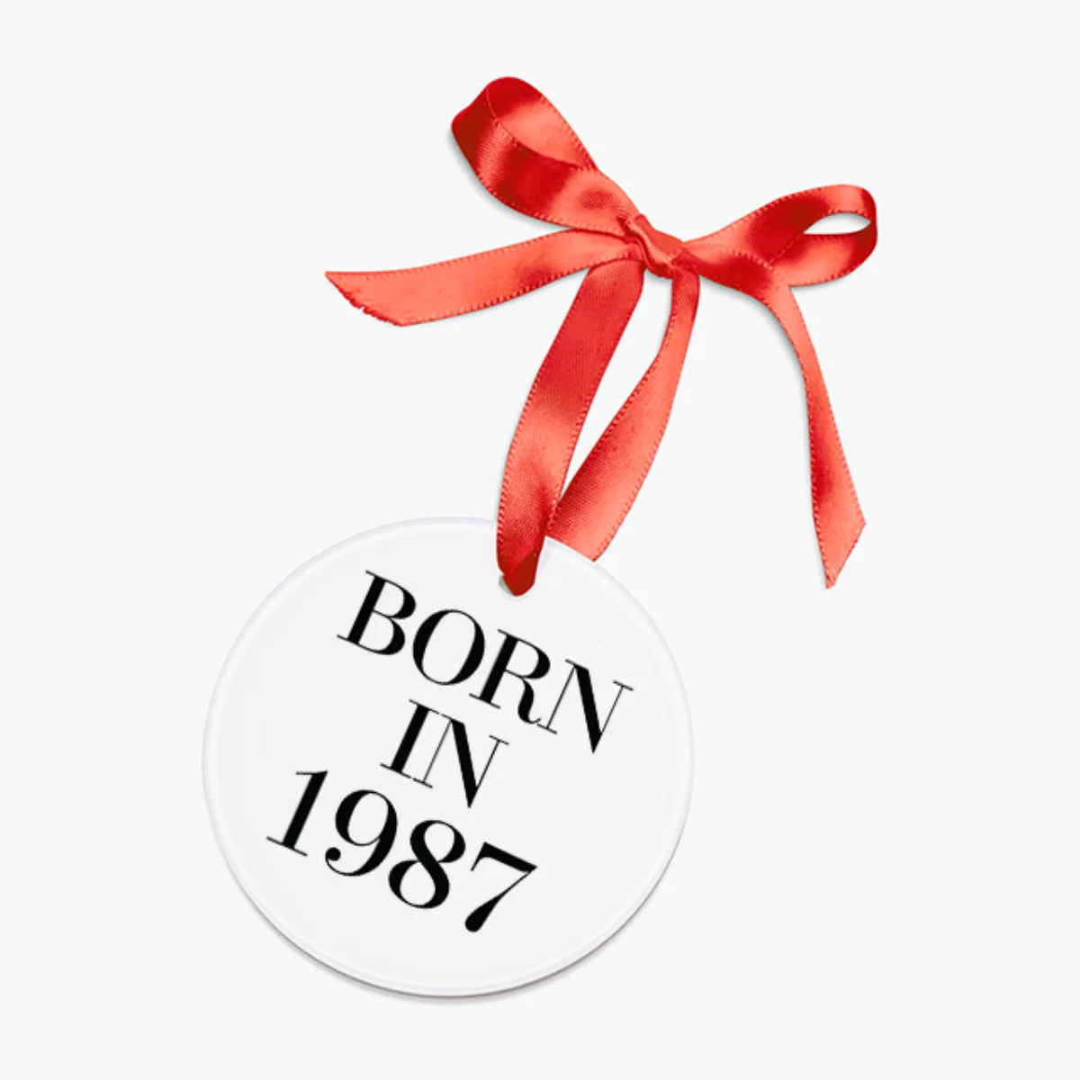 1987 Vintage Acrylic Ornament with Ribbon