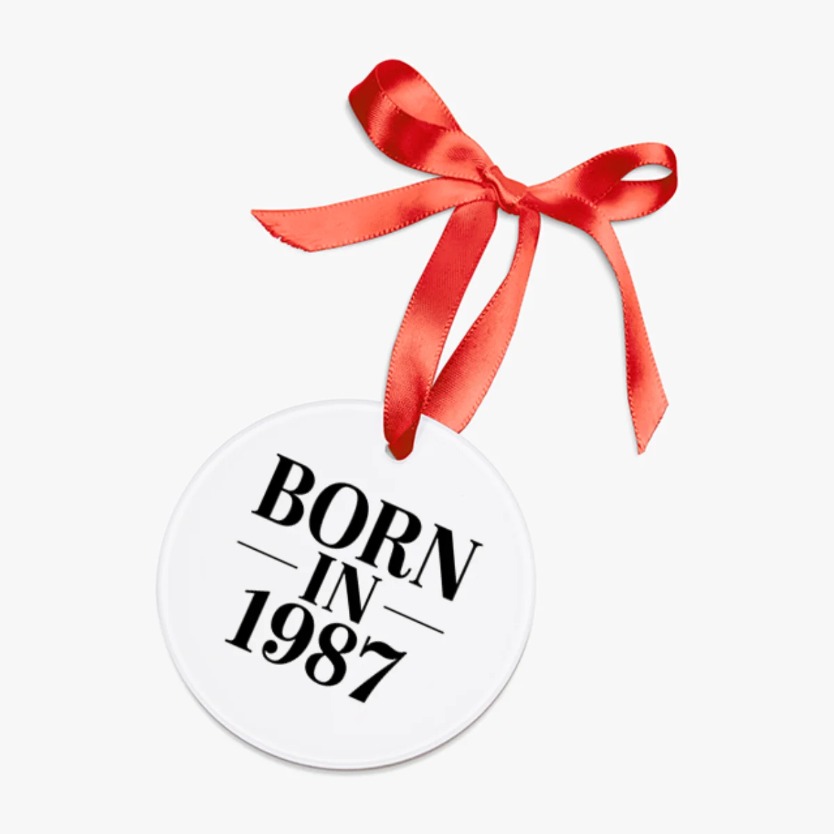 1987 Vintage Acrylic Ornament with Ribbon