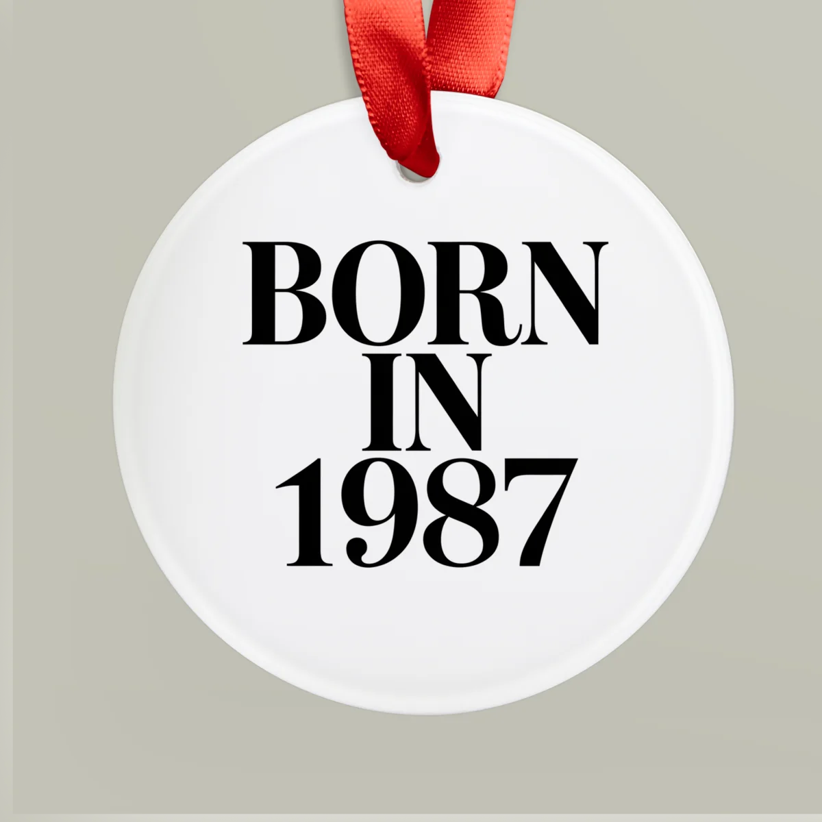1987 Vintage Acrylic Ornament with Ribbon