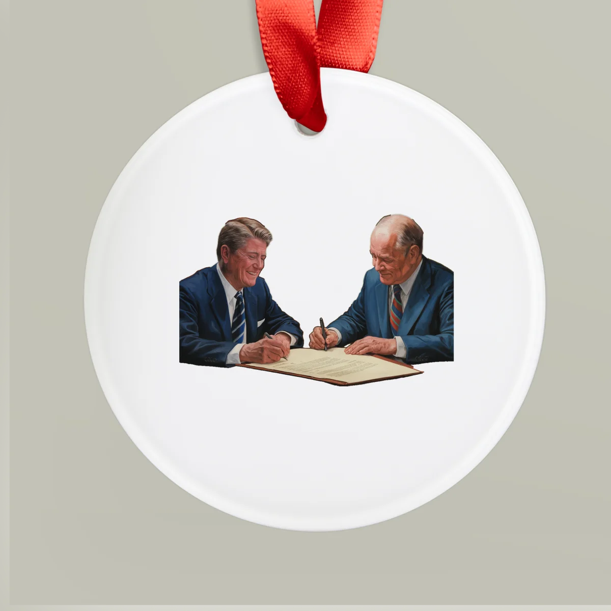 1987 Vintage Acrylic Ornament with Ribbon