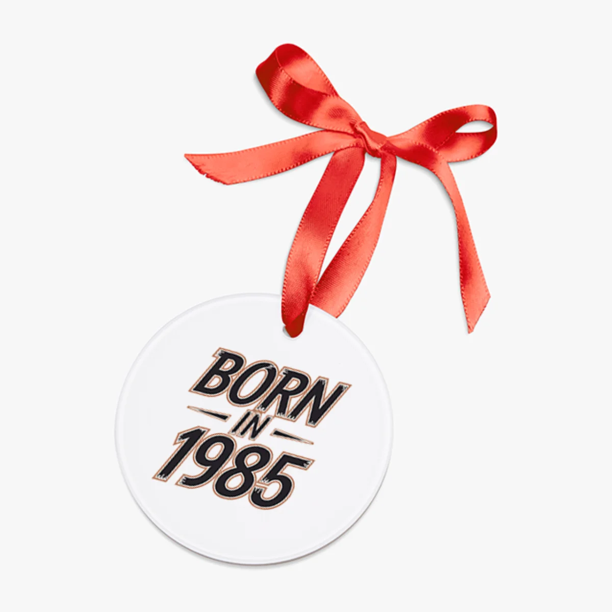 1985 Vintage Acrylic Ornament with Ribbon