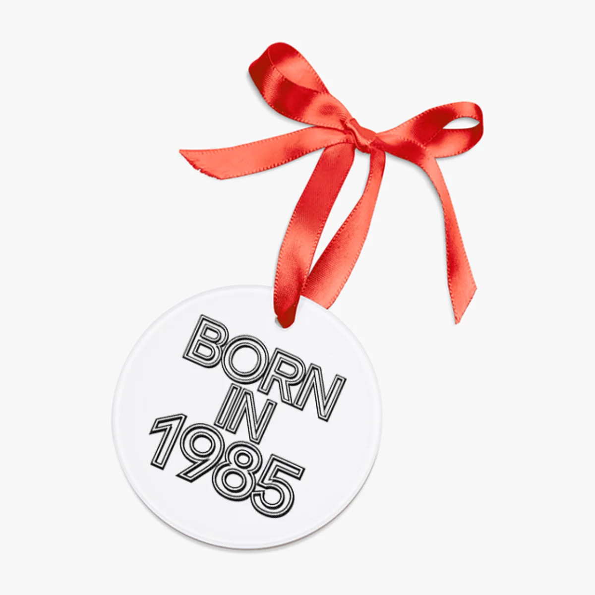 1985 Vintage Acrylic Ornament with Ribbon