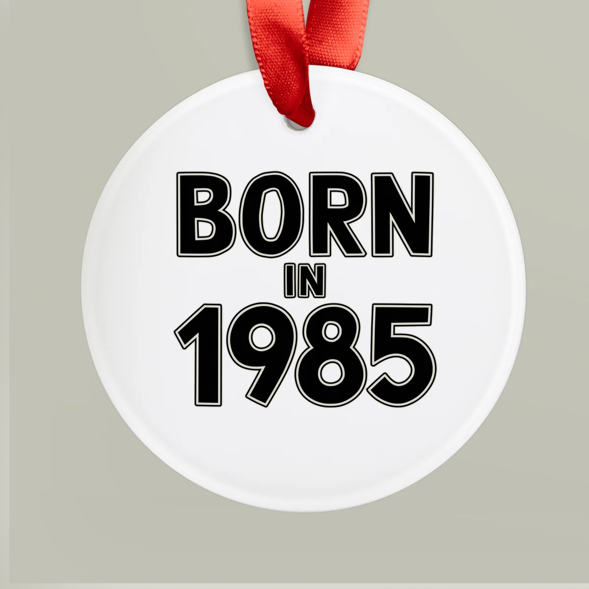 1985 Vintage Acrylic Ornament with Ribbon