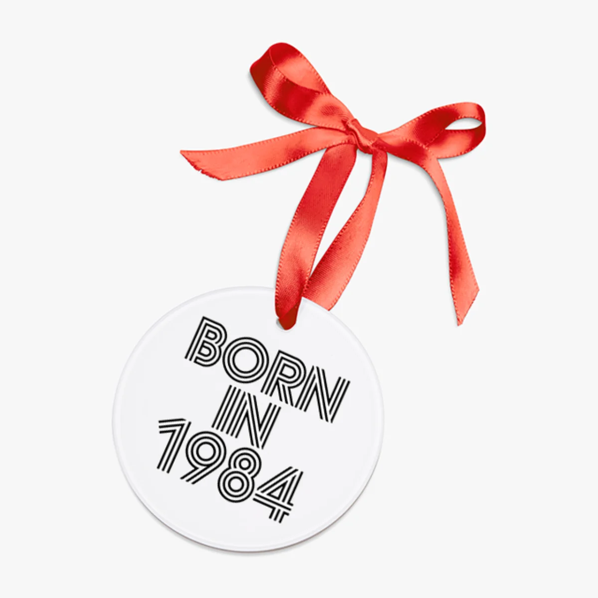 1984 Vintage Acrylic Ornament with Ribbon