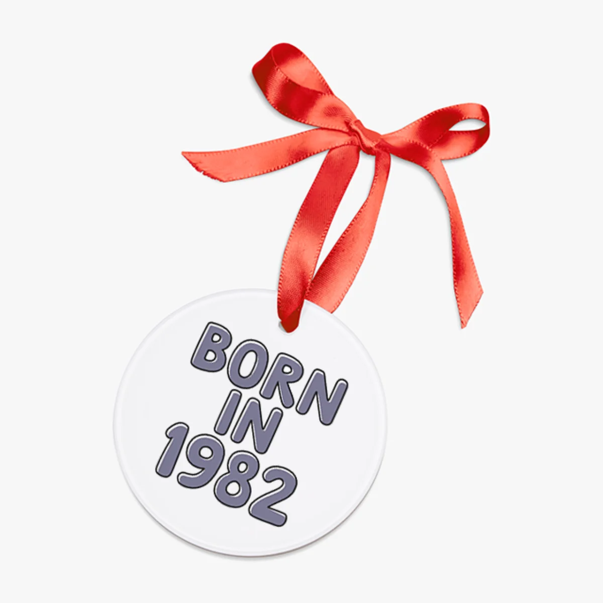 1982 Vintage Acrylic Ornament with Ribbon