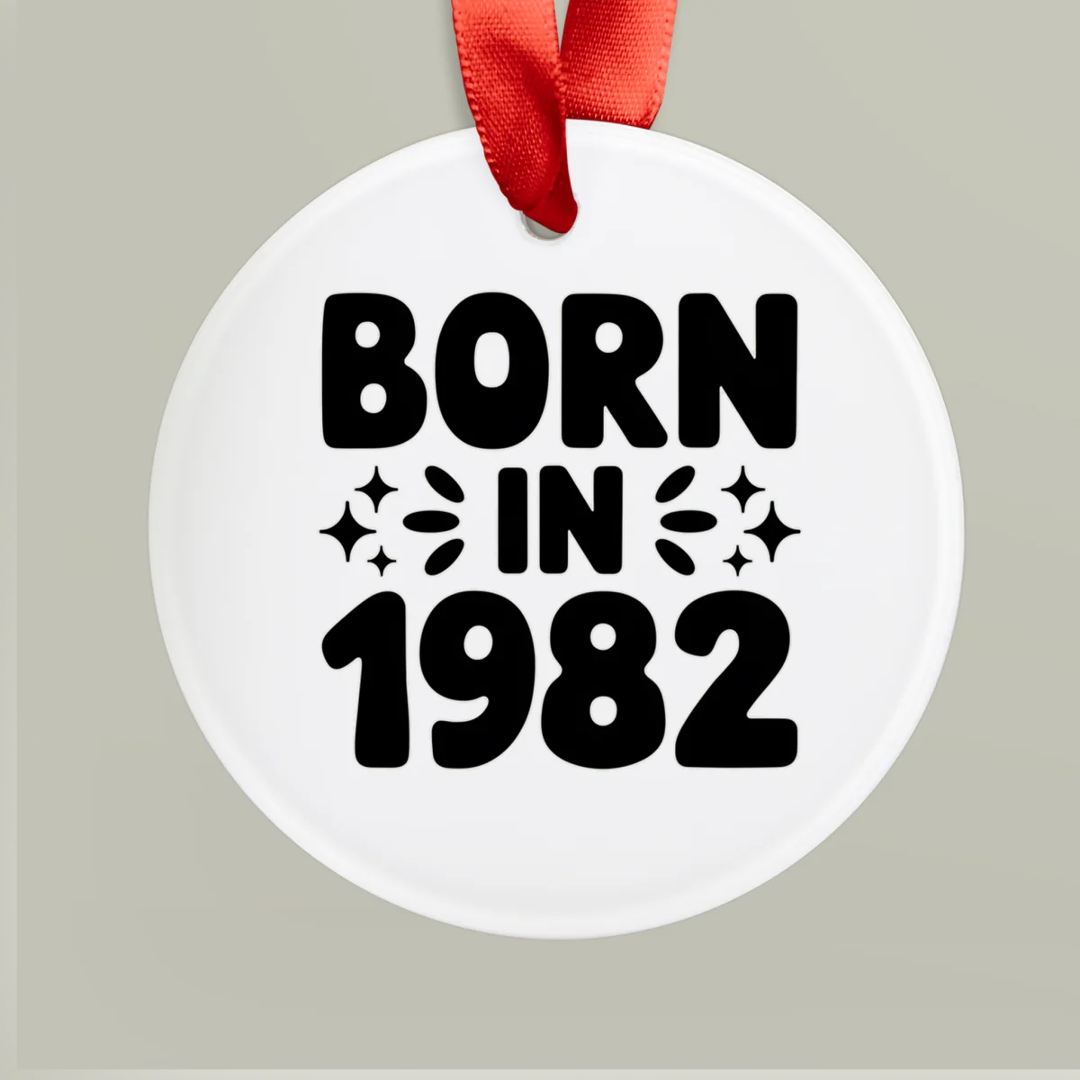 1982 Vintage Acrylic Ornament with Ribbon