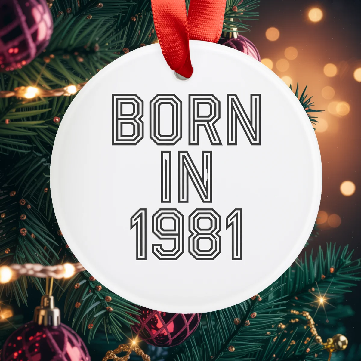 Born in 1981: Vintage Vibe Acrylic Ornament