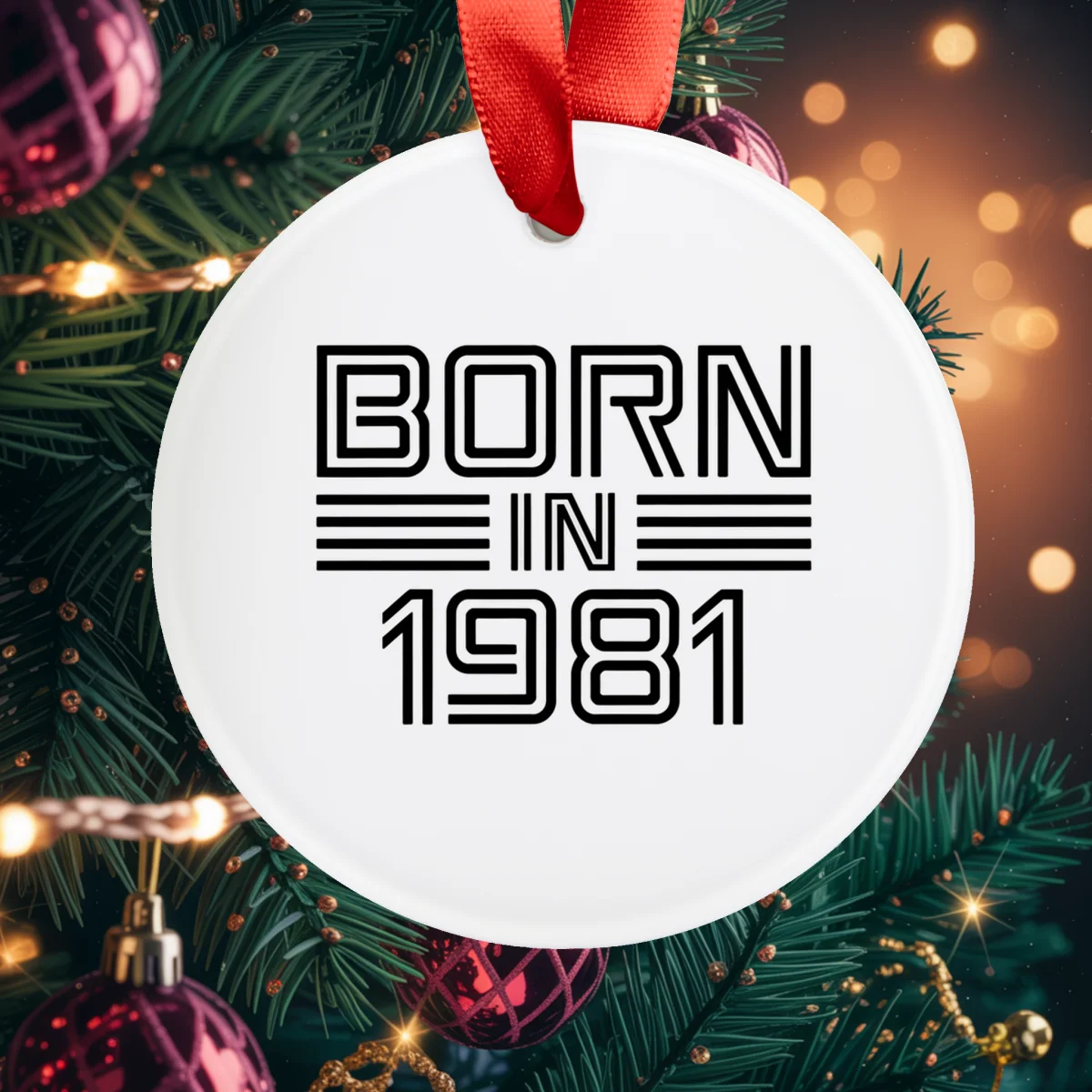 Born in 1981: Vintage Vibe Acrylic Ornament