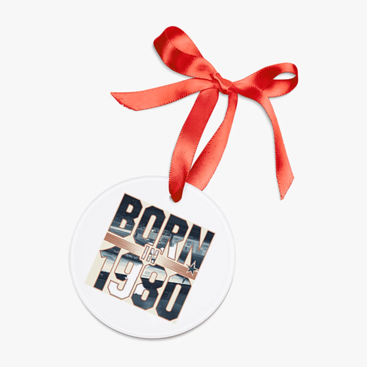 Born in 1980 Legend Acrylic Ornament - Vintage Birthday Gift with Ribbon