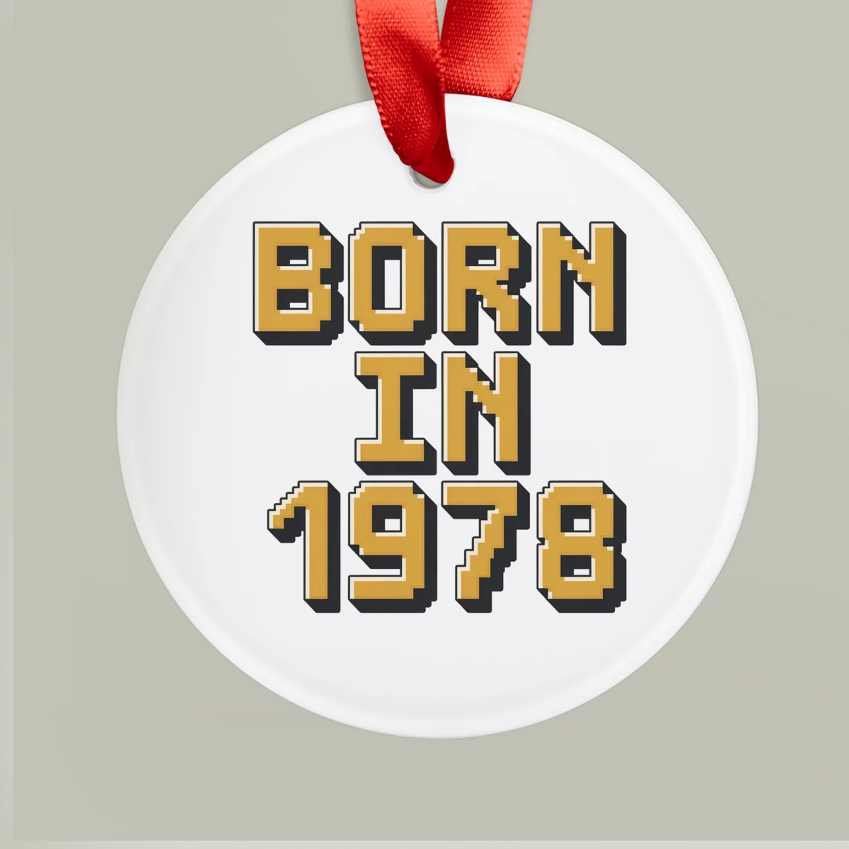 1978 Vintage Acrylic Ornament with Ribbon