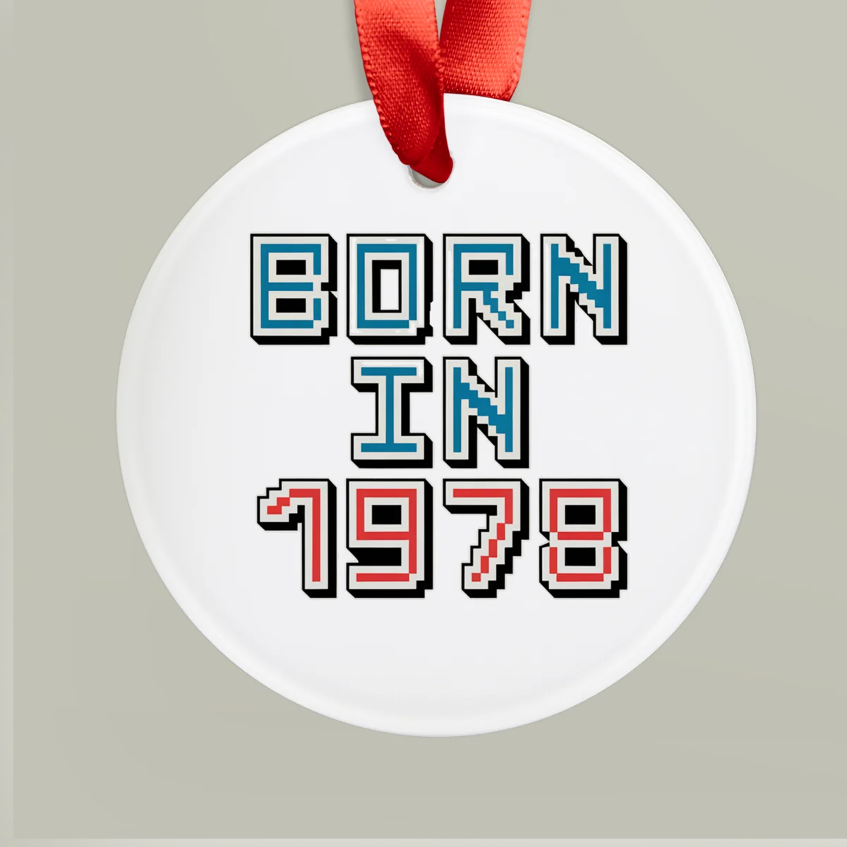 1978 Vintage Acrylic Ornament with Ribbon