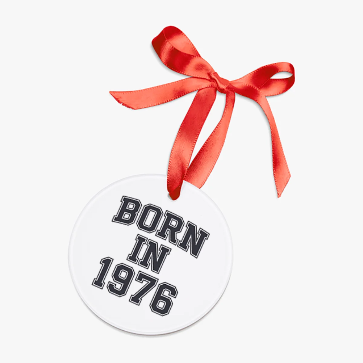 1976 Vintage Acrylic Ornament with Ribbon