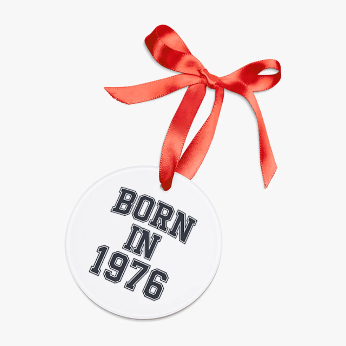 1976 Vintage Acrylic Ornament with Ribbon