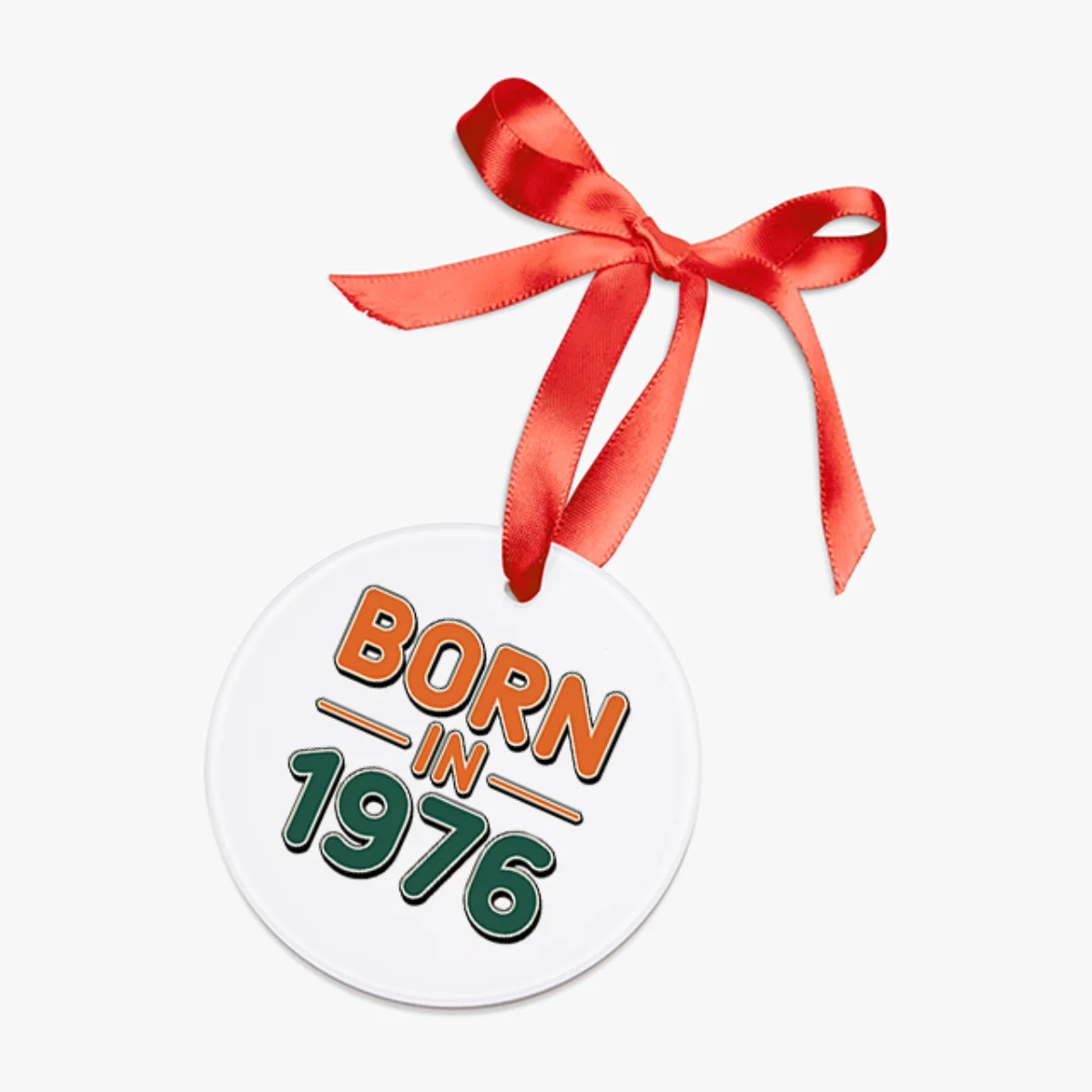 1976 Vintage Acrylic Ornament with Ribbon