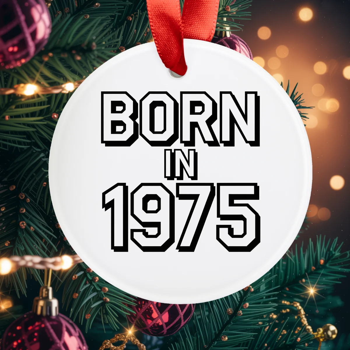 Born in 1975 Retro Charm Acrylic Ornament - Vintage Birthday Gift Idea