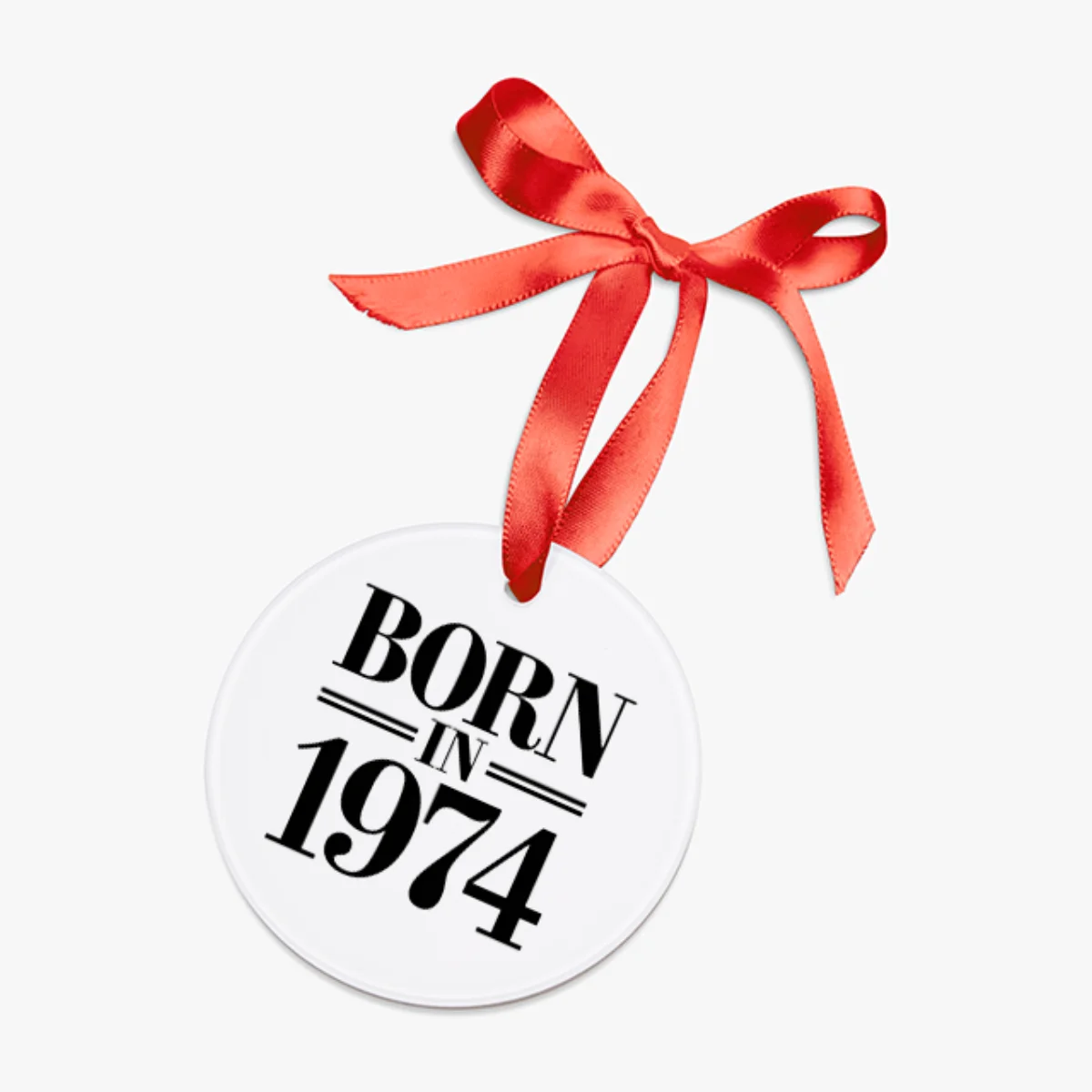 1974 Vintage Acrylic Ornament with Ribbon