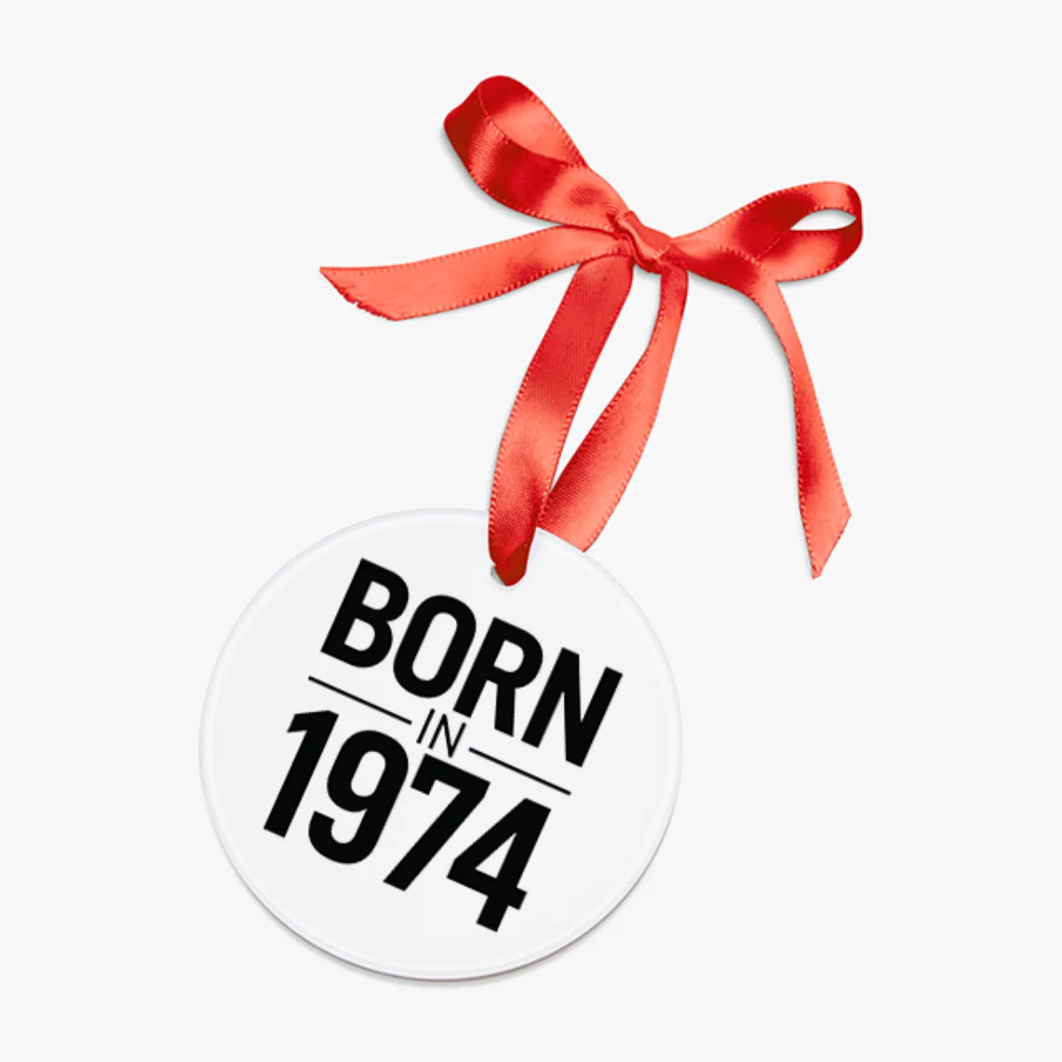 1974 Vintage Acrylic Ornament with Ribbon