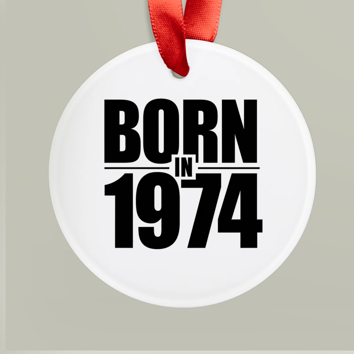 1974 Vintage Acrylic Ornament with Ribbon