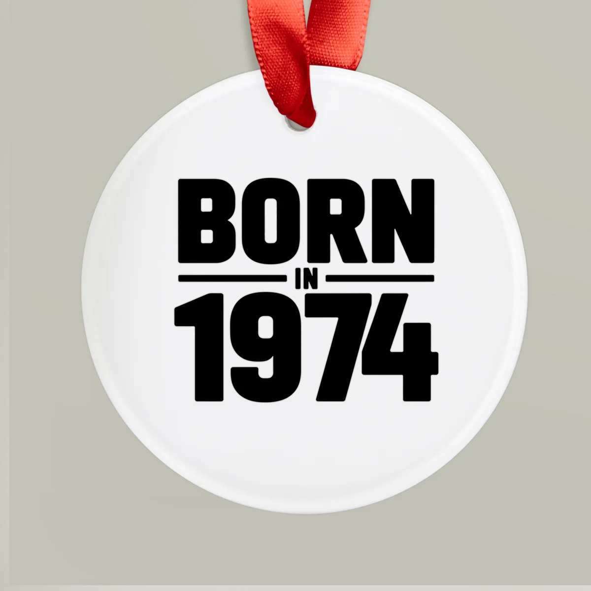 1974 Vintage Acrylic Ornament with Ribbon