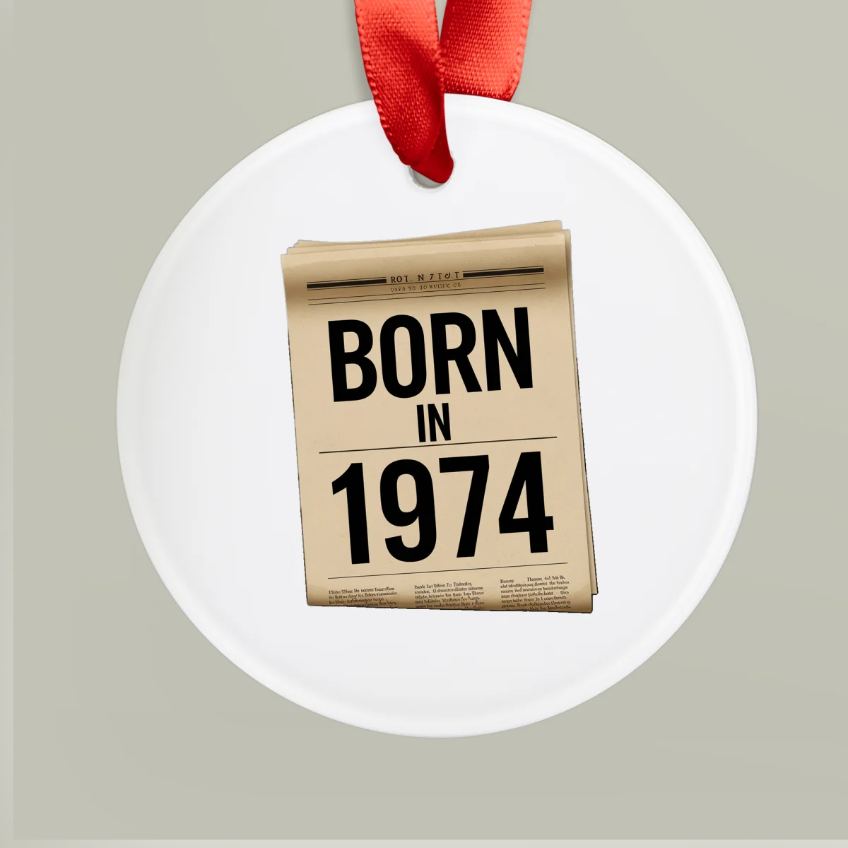 1974 Vintage Acrylic Ornament with Ribbon