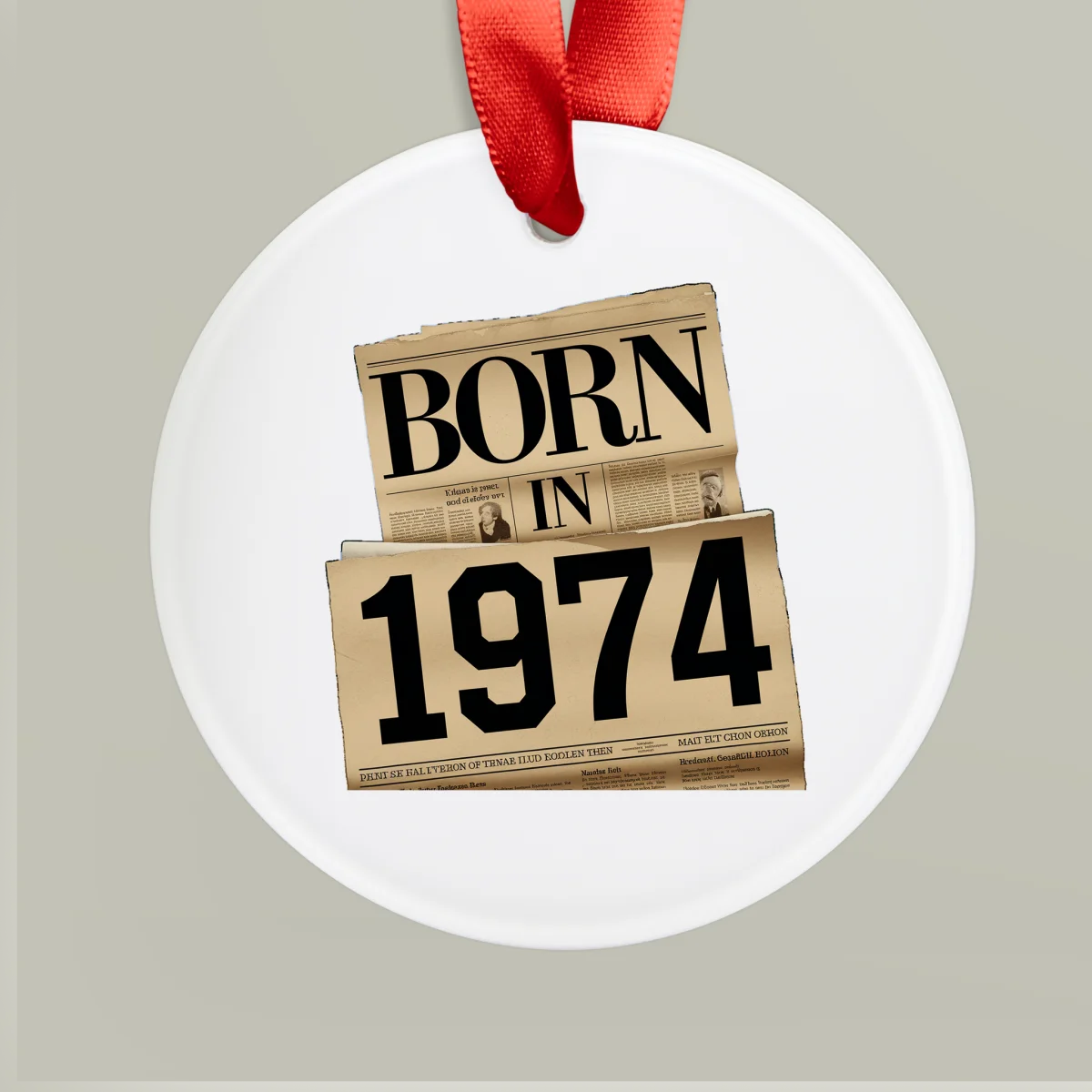 1974 Vintage Acrylic Ornament with Ribbon