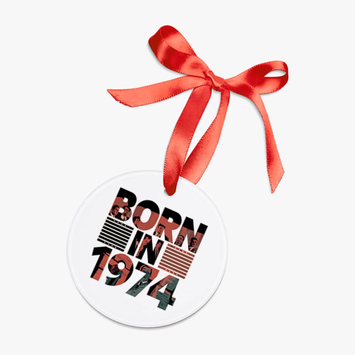 1974 Vintage Acrylic Ornament with Ribbon