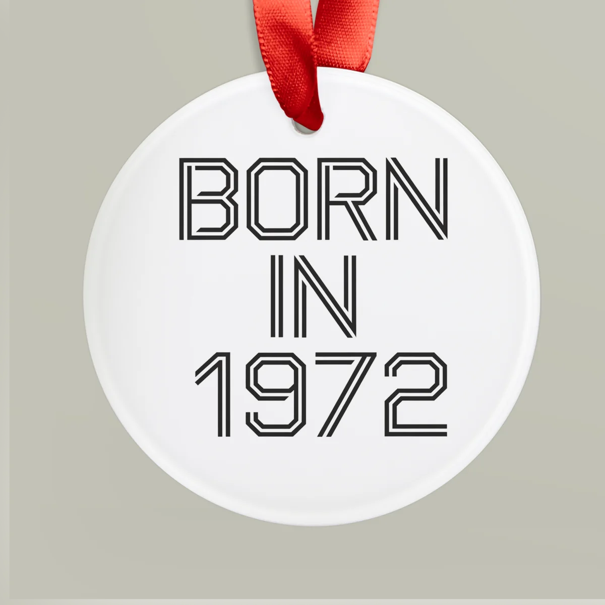 1972 Vintage Acrylic Ornament with Ribbon