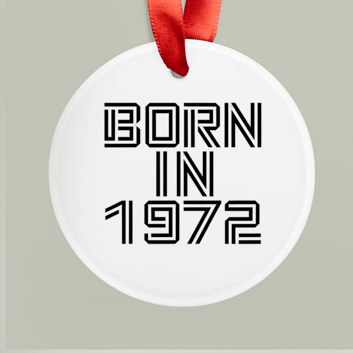1972 Vintage Acrylic Ornament with Ribbon