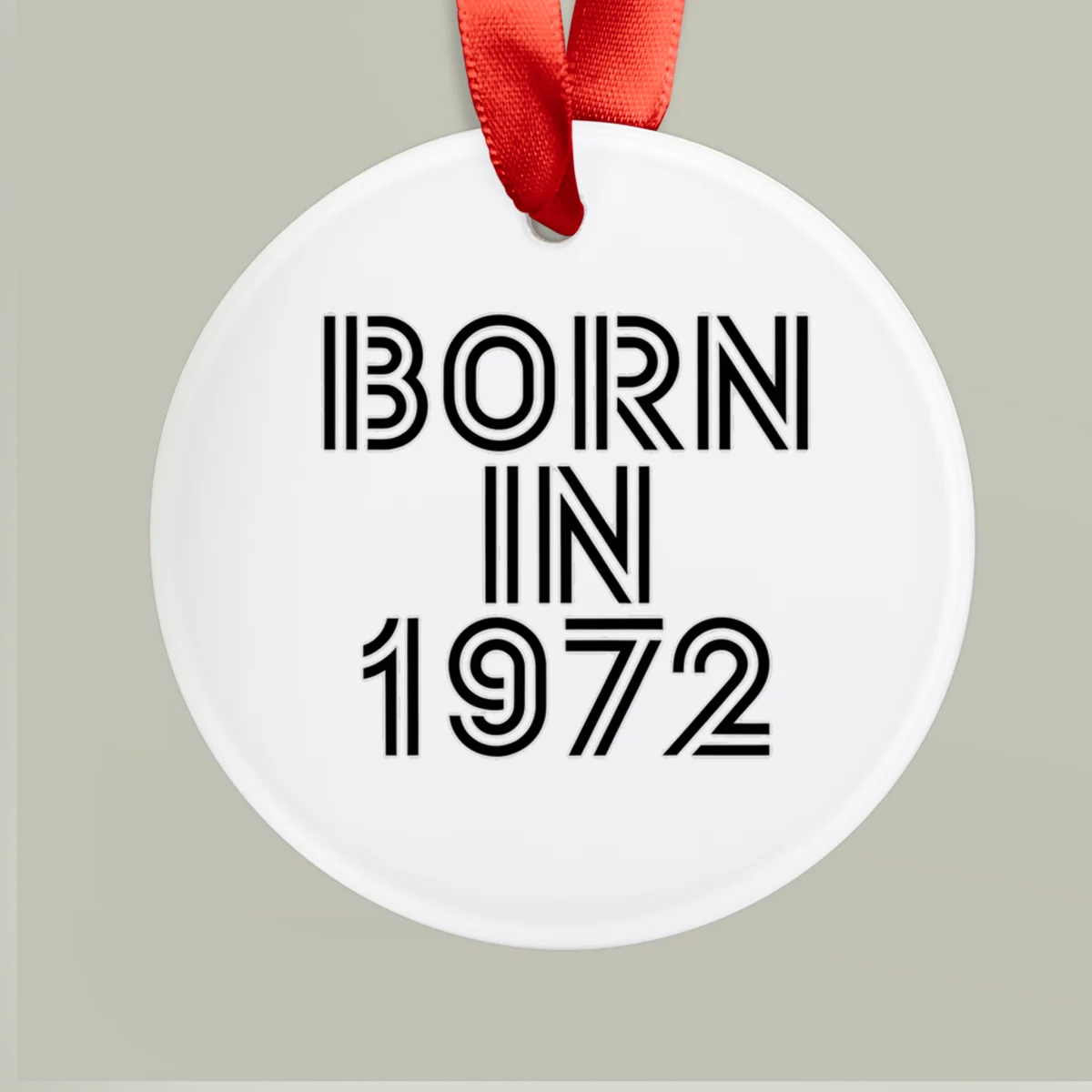1972 Vintage Acrylic Ornament with Ribbon