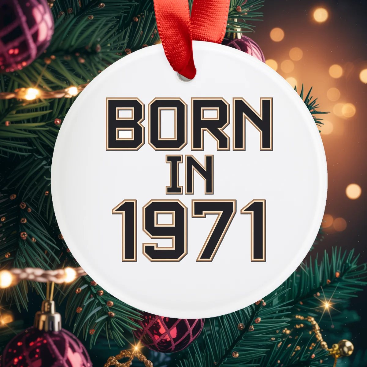 1971 Vintage Acrylic Ornament with Ribbon