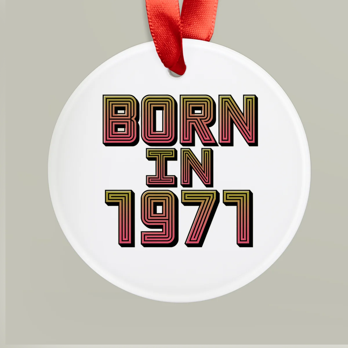 1971 Vintage Acrylic Ornament with Ribbon