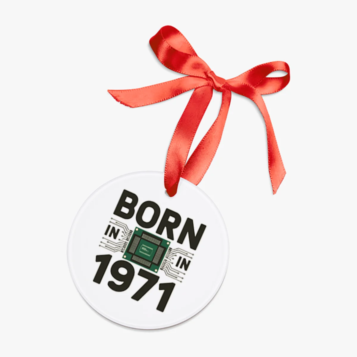 1971 Vintage Acrylic Ornament with Ribbon