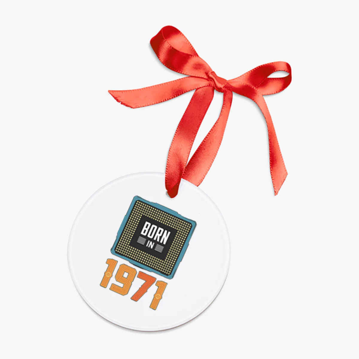 1971 Vintage Acrylic Ornament with Ribbon