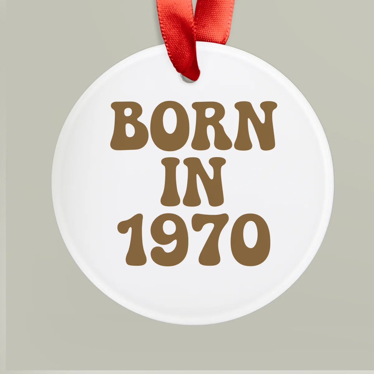 1970 Vintage Acrylic Ornament with Ribbon