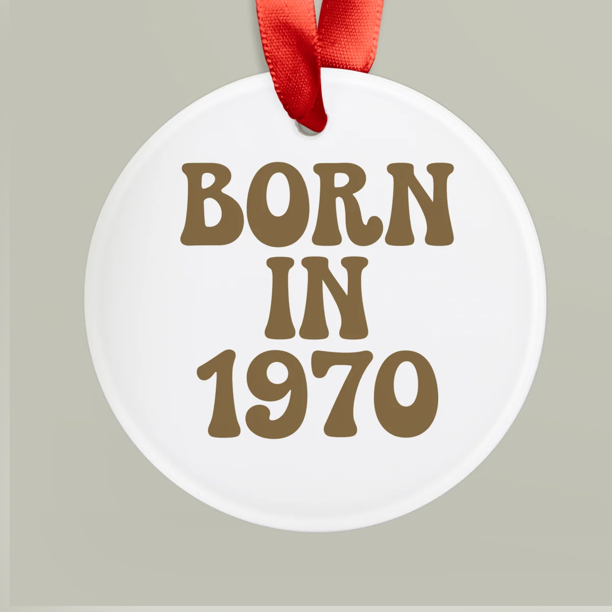 1970 Vintage Acrylic Ornament with Ribbon