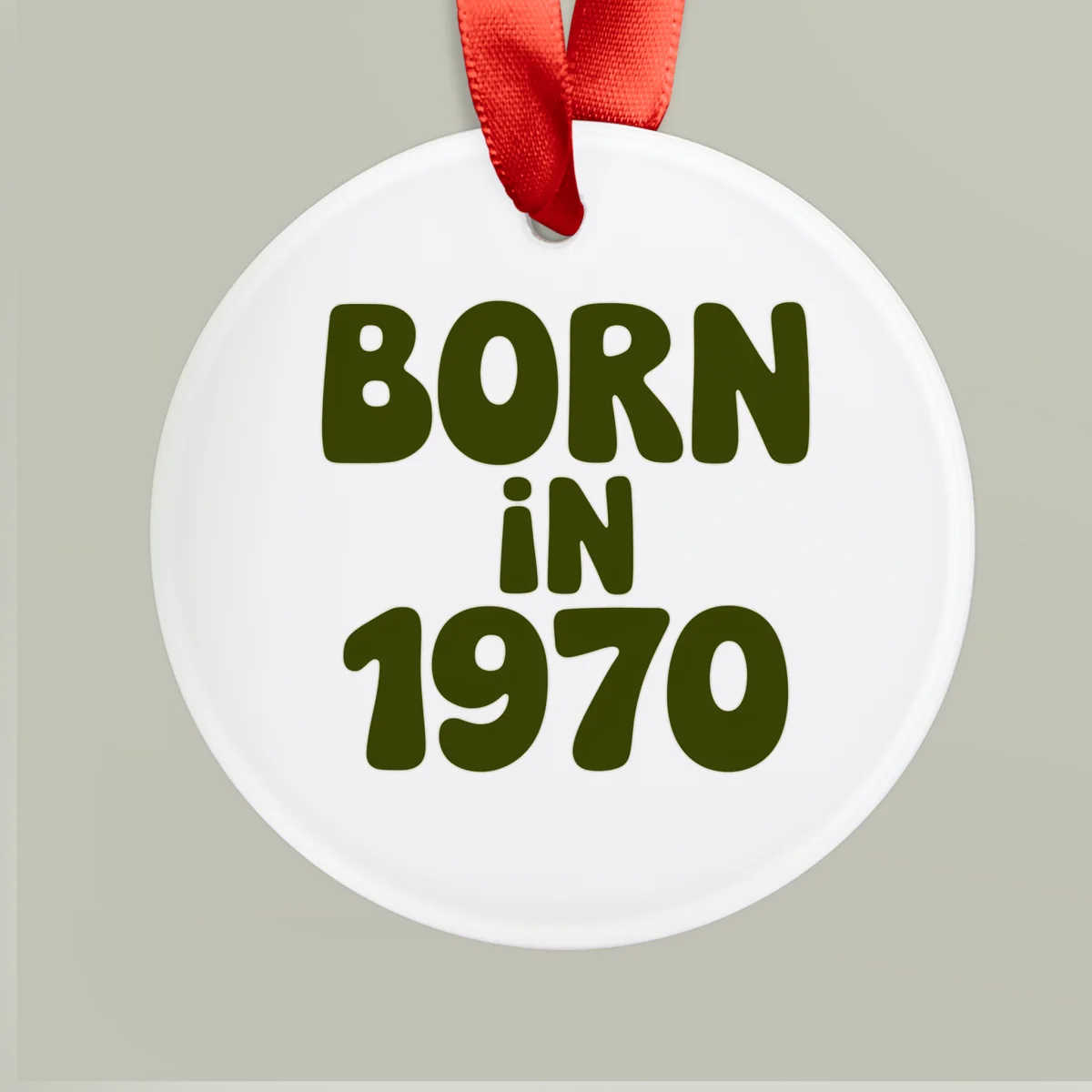 1970 Vintage Acrylic Ornament with Ribbon