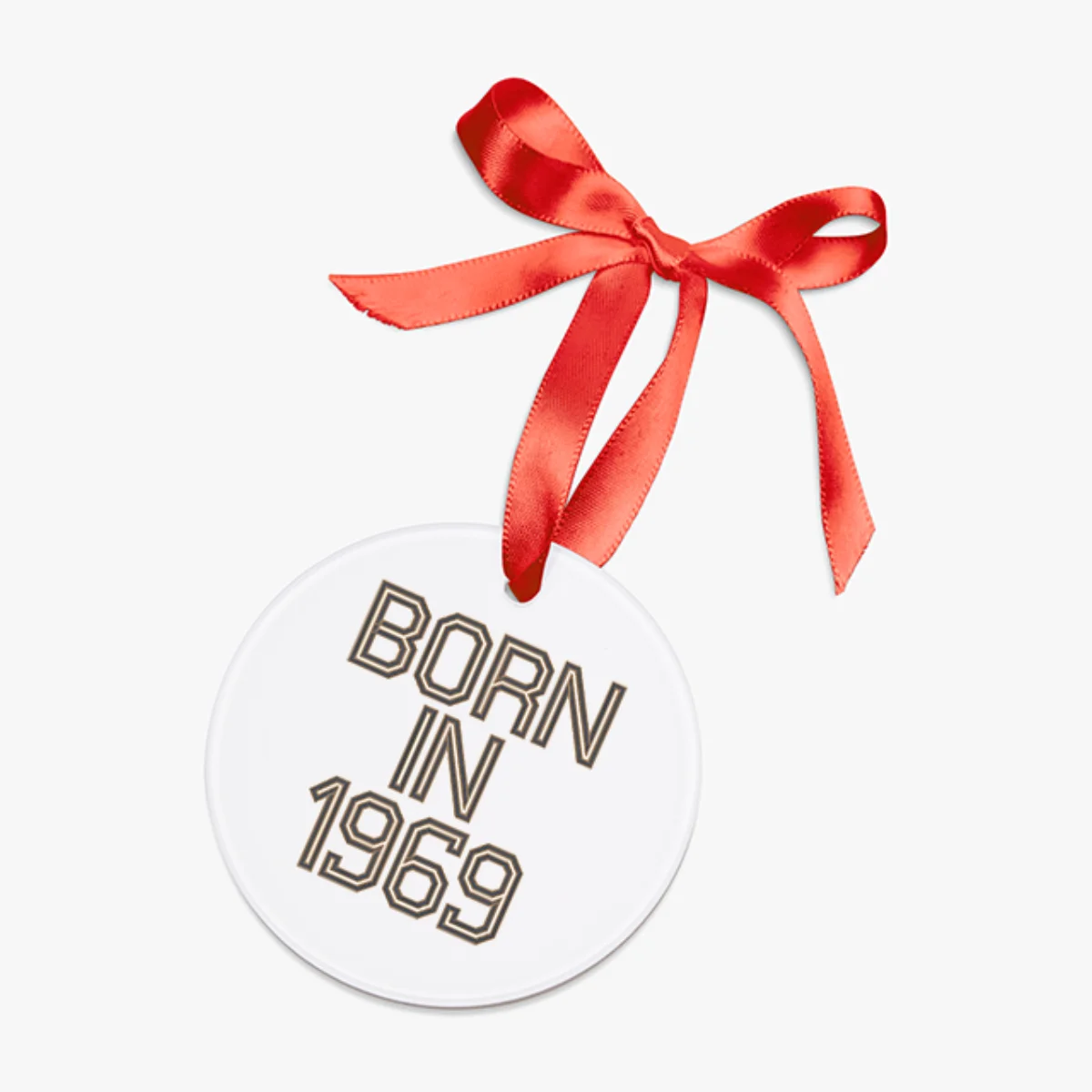 1969 Vintage Acrylic Ornament with Ribbon