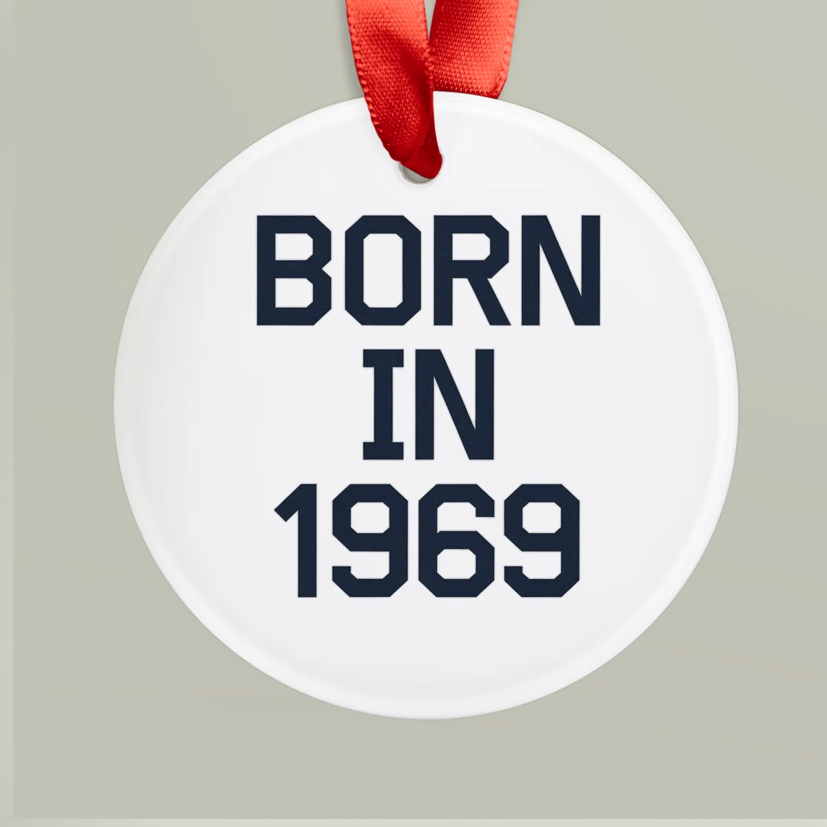 1969 Vintage Acrylic Ornament with Ribbon