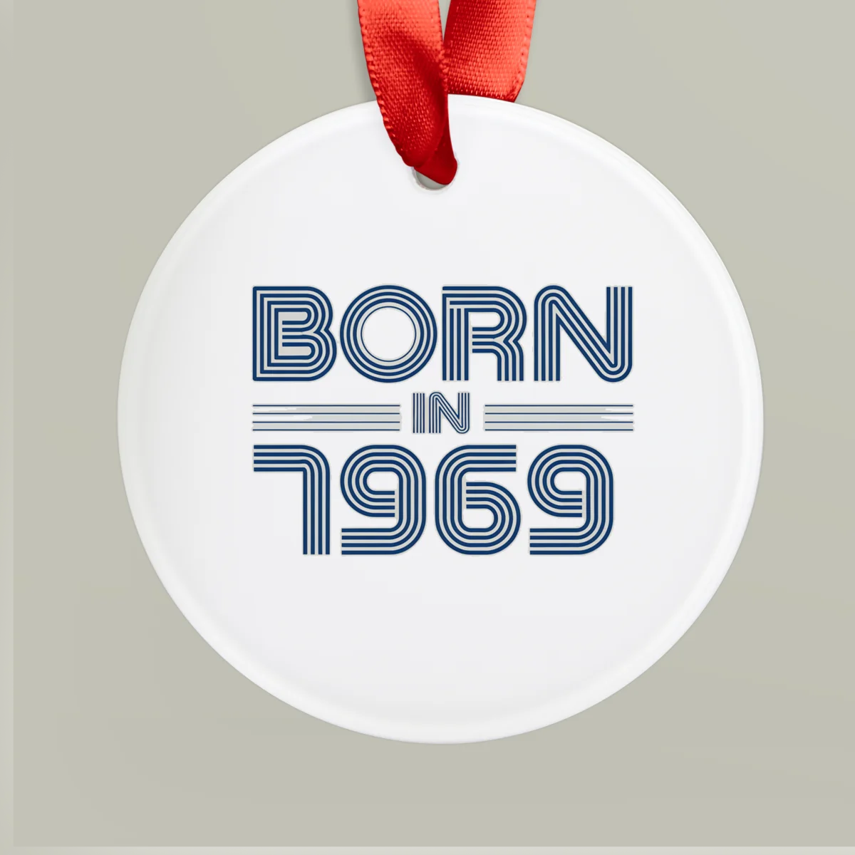 1969 Vintage Acrylic Ornament with Ribbon