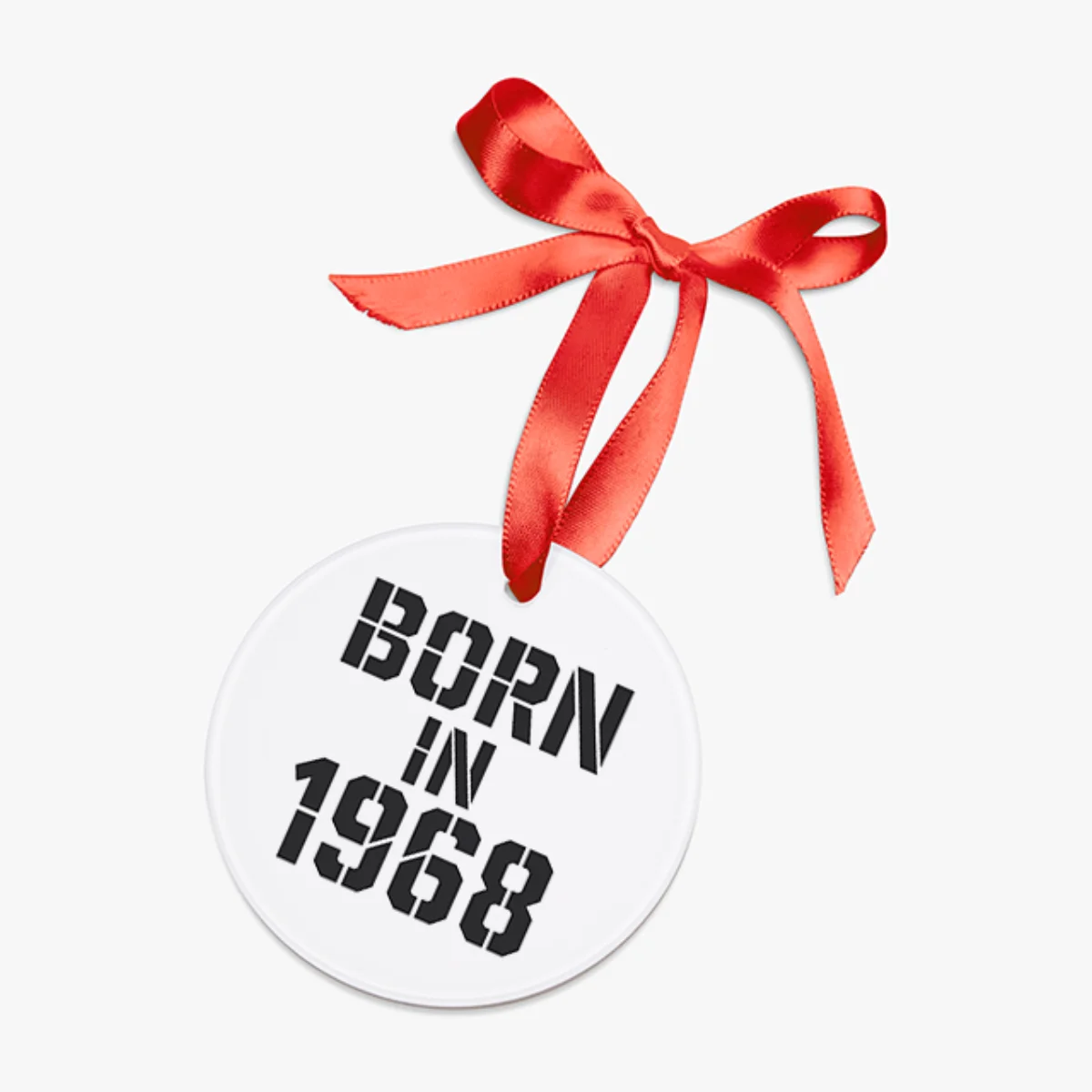 1968 Vintage Acrylic Ornament with Ribbon