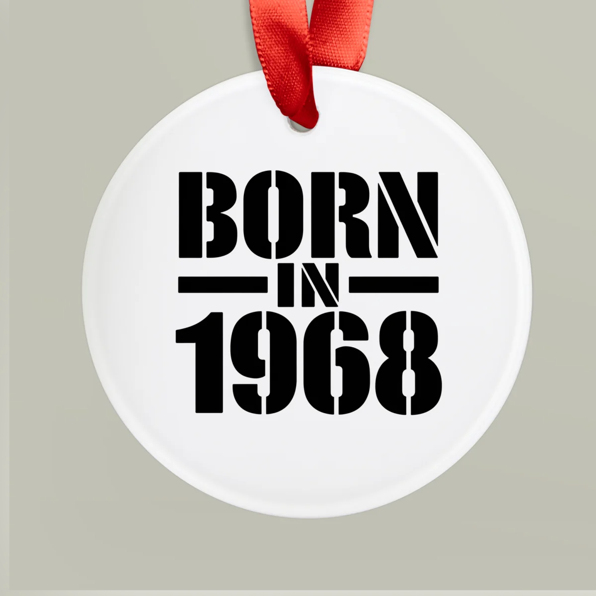 1968 Vintage Acrylic Ornament with Ribbon