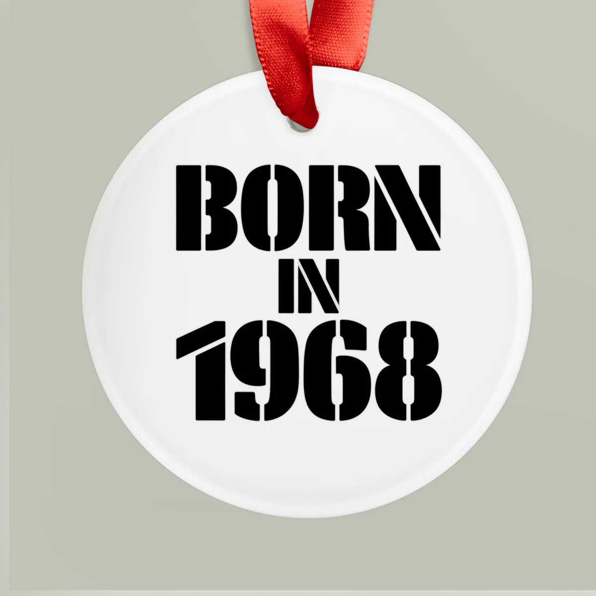 1968 Vintage Acrylic Ornament with Ribbon