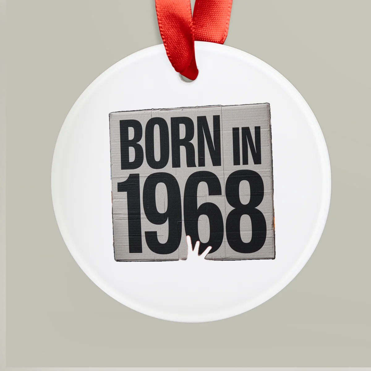1968 Vintage Acrylic Ornament with Ribbon