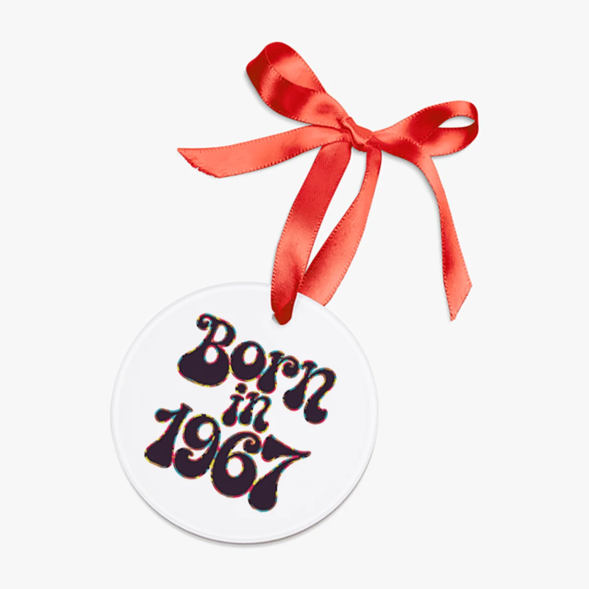1967 Vintage Acrylic Ornament with Ribbon