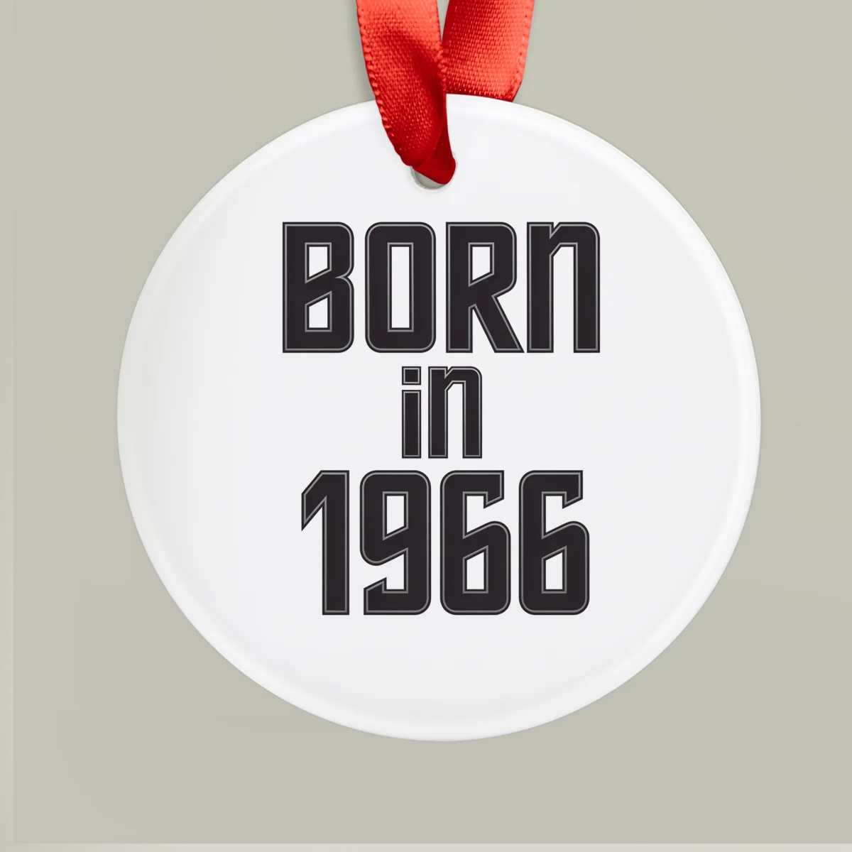 1966 Vintage Acrylic Ornament with Ribbon