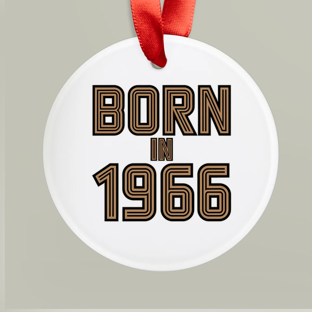 1966 Vintage Acrylic Ornament with Ribbon