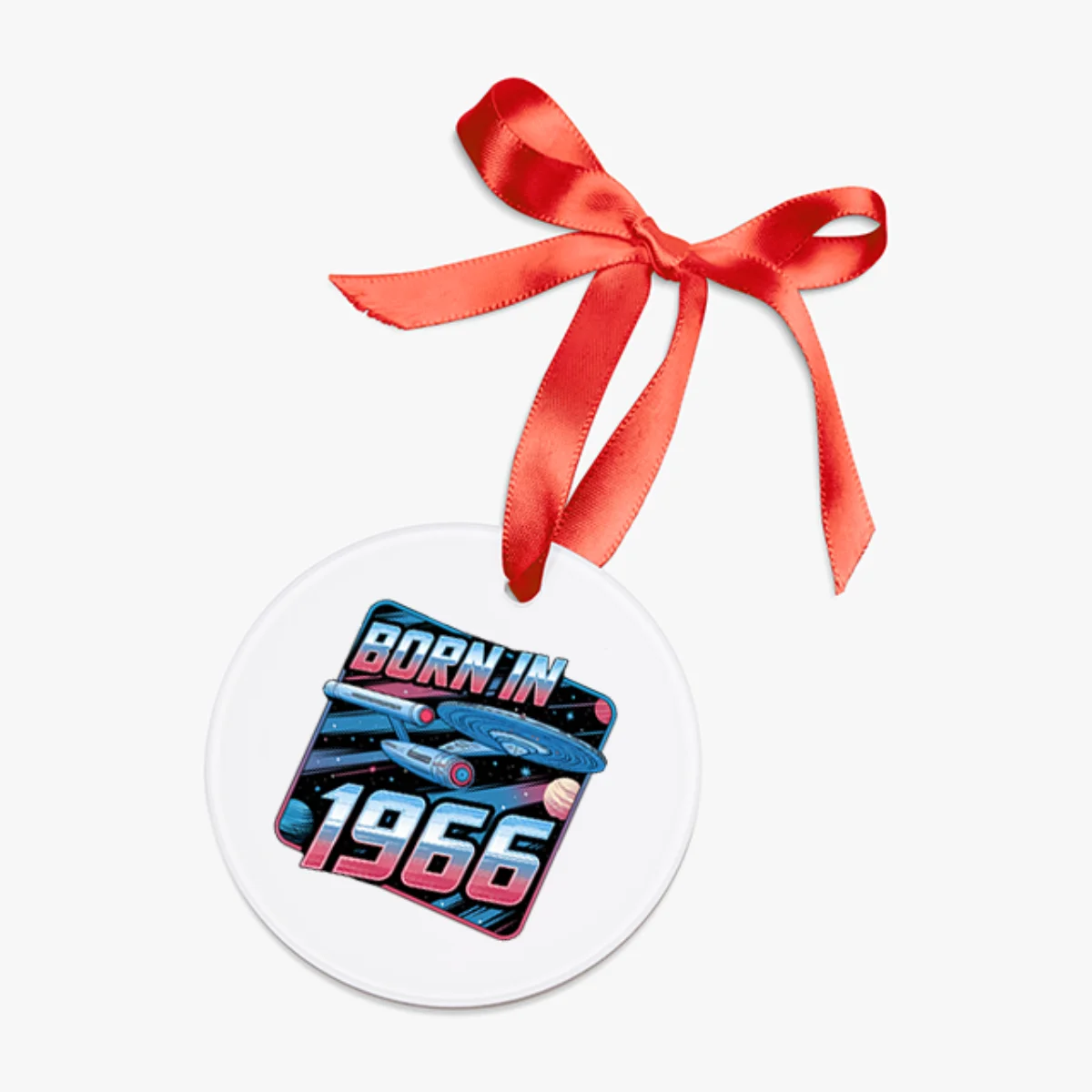 1966 Vintage Acrylic Ornament with Ribbon
