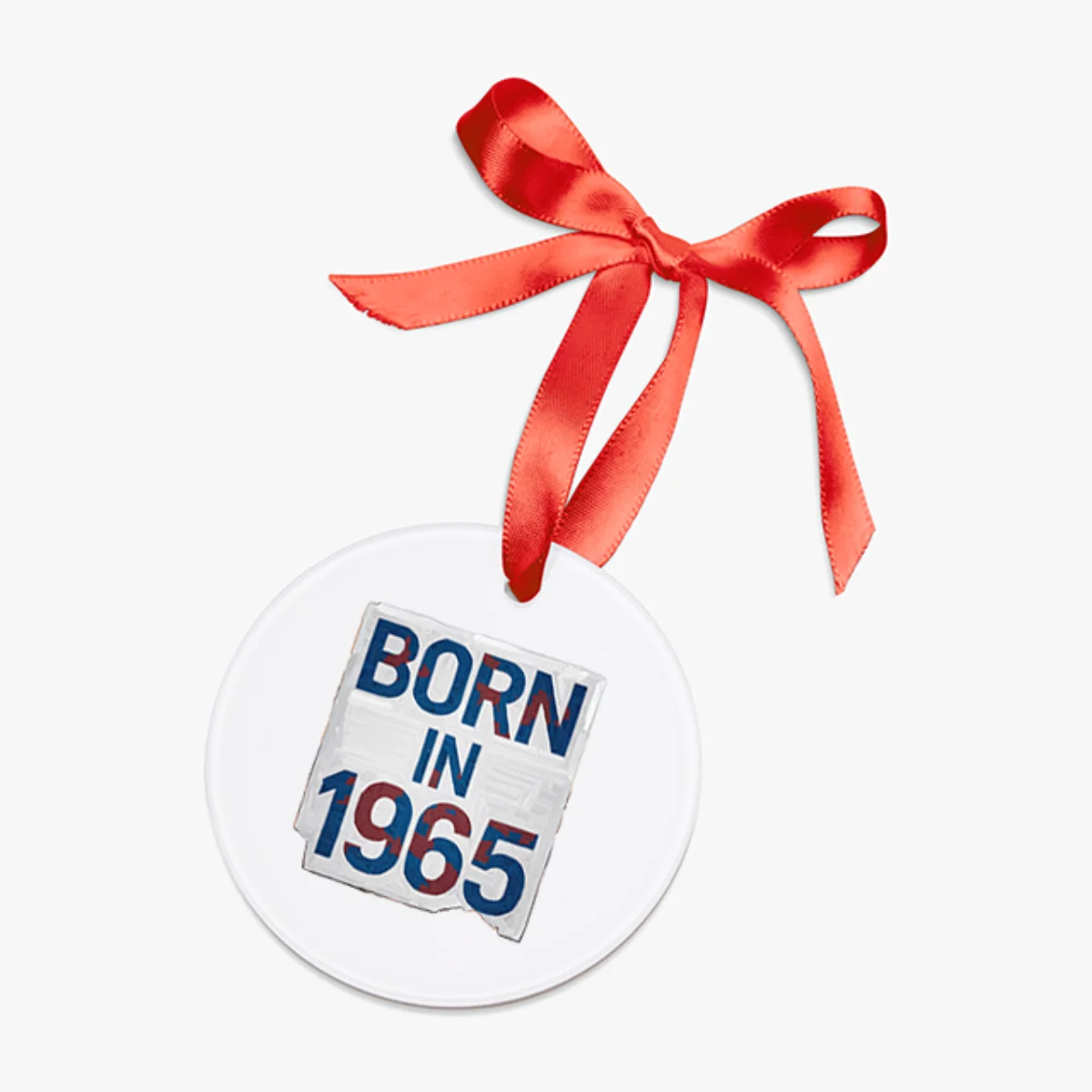 1965 Vintage Acrylic Ornament with Ribbon